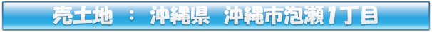 売土地:沖縄市泡瀬１丁目
